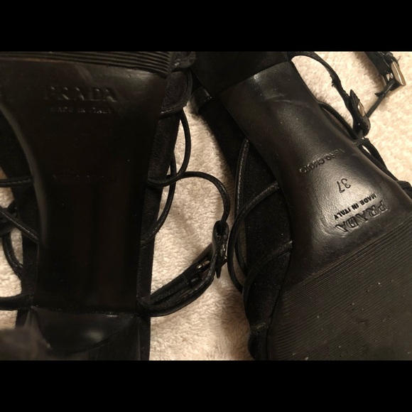 Prada Black Leather Heels Authentic - Picture 3 of 4